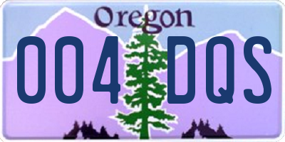 OR license plate 004DQS