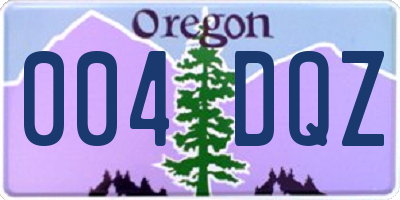 OR license plate 004DQZ