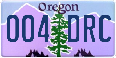 OR license plate 004DRC