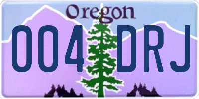 OR license plate 004DRJ