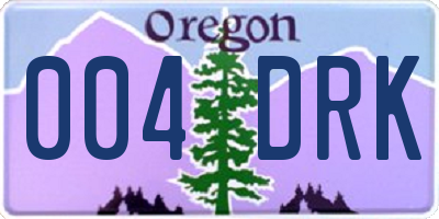 OR license plate 004DRK