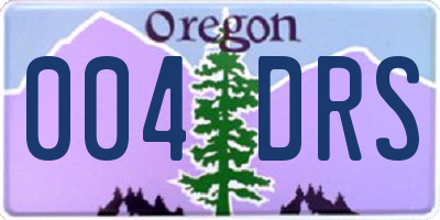 OR license plate 004DRS