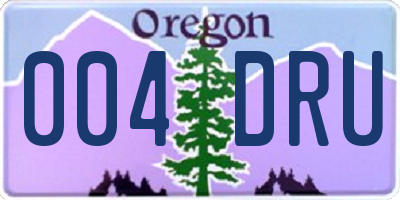 OR license plate 004DRU