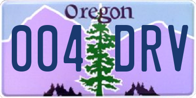 OR license plate 004DRV