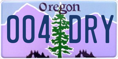 OR license plate 004DRY