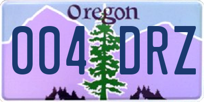 OR license plate 004DRZ