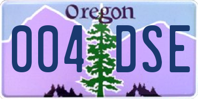 OR license plate 004DSE