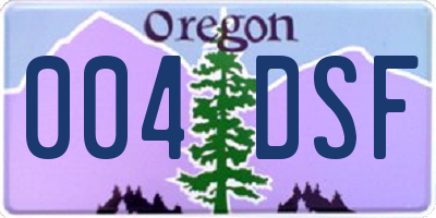 OR license plate 004DSF
