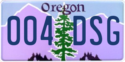 OR license plate 004DSG