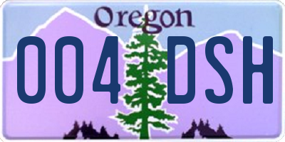OR license plate 004DSH