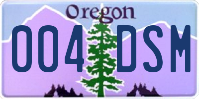 OR license plate 004DSM
