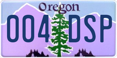 OR license plate 004DSP