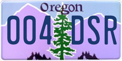 OR license plate 004DSR