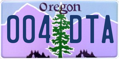 OR license plate 004DTA