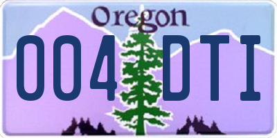 OR license plate 004DTI