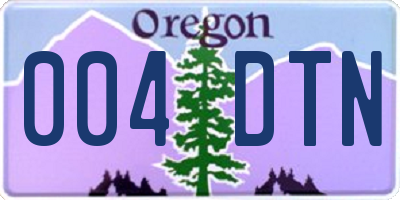 OR license plate 004DTN