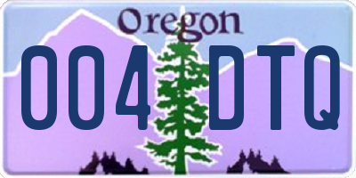 OR license plate 004DTQ