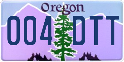 OR license plate 004DTT