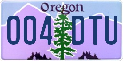 OR license plate 004DTU