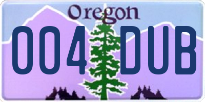OR license plate 004DUB