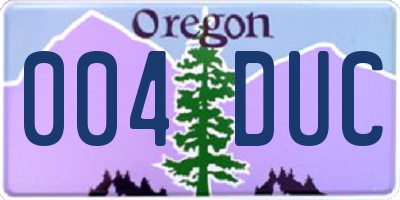 OR license plate 004DUC