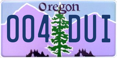 OR license plate 004DUI