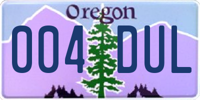 OR license plate 004DUL