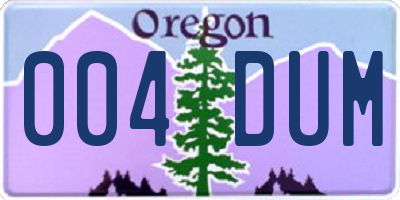 OR license plate 004DUM