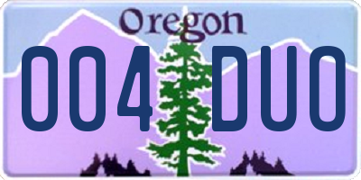 OR license plate 004DUO