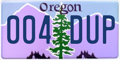 OR license plate 004DUP