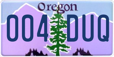 OR license plate 004DUQ