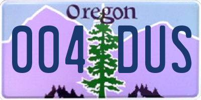 OR license plate 004DUS