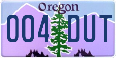 OR license plate 004DUT