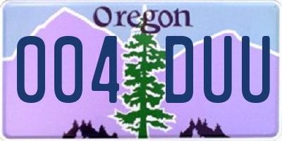 OR license plate 004DUU