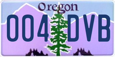 OR license plate 004DVB
