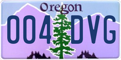 OR license plate 004DVG