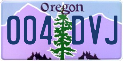 OR license plate 004DVJ