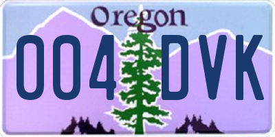 OR license plate 004DVK