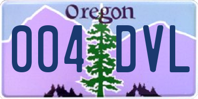 OR license plate 004DVL