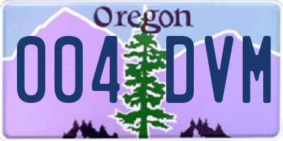 OR license plate 004DVM