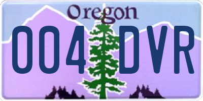 OR license plate 004DVR