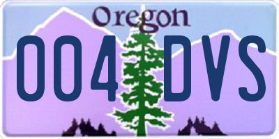 OR license plate 004DVS