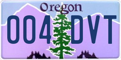 OR license plate 004DVT