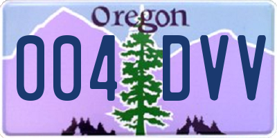 OR license plate 004DVV