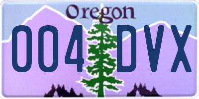 OR license plate 004DVX