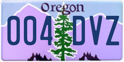 OR license plate 004DVZ