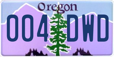 OR license plate 004DWD
