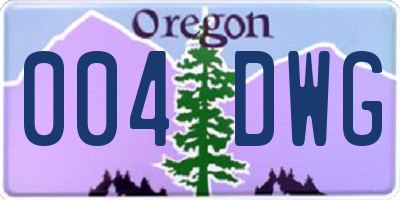 OR license plate 004DWG