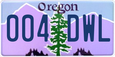 OR license plate 004DWL
