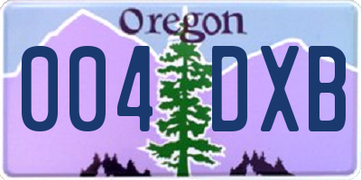 OR license plate 004DXB